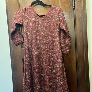 Red 2/3 Sleeve Dress